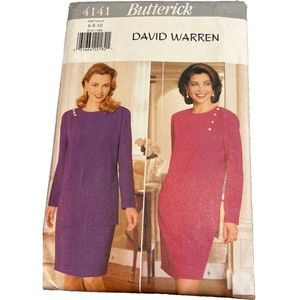 Butterick David Warren Misses Dress  Pattern #4141 Size 6-8-10